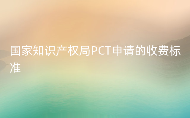 国家知识产权局PCT申请的收费标准