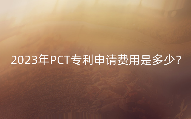 2023年PCT专利申请费用是多少？