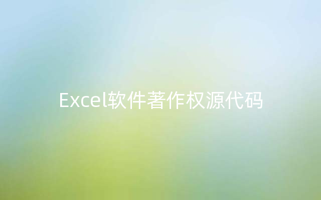 Excel软件著作权源代码