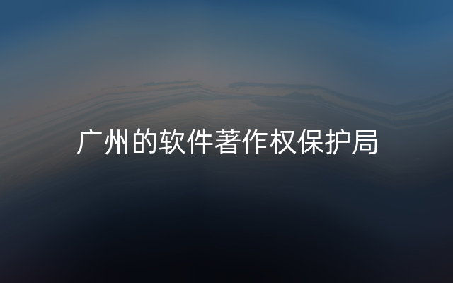 广州的软件著作权保护局