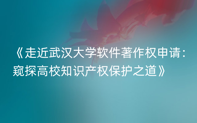 《走近武汉大学软件著作权申请：窥探高校知识产权保护之道》